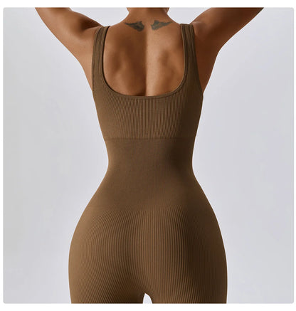 Traje de yoga de una pieza sin costuras de primavera, conjunto de entrenamiento de fitness para danza y tonificación abdominal, mono elástico, ropa deportiva de gimnasio con efecto push up