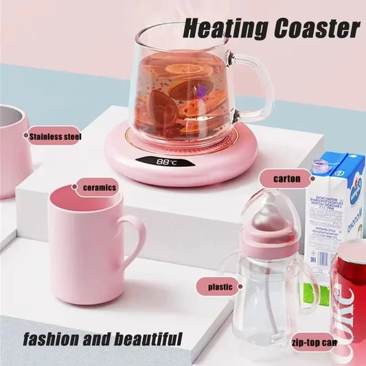 Calentador de tazas USB con 3 configuraciones de temperatura, posavasos calefactor para tazas de café de invierno, placa calefactora termostática inteligente, almohadilla calefactora para leche, té y agua