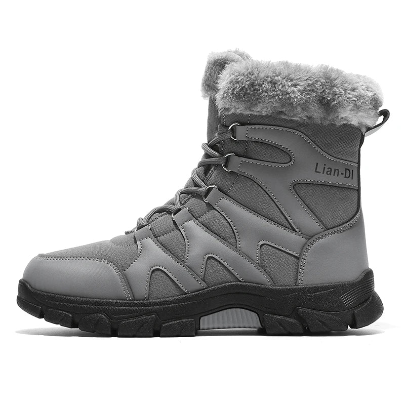 Nuevas botas de invierno para hombre, cálidas y afelpadas, hasta media pantorrilla, para exteriores, antideslizantes, impermeables, para nieve, zapatos de algodón a la moda para hombre.