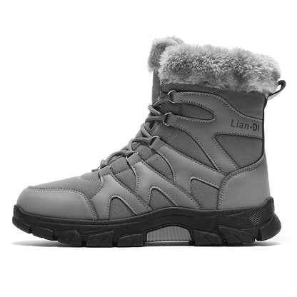 Nuevas botas de invierno para hombre, cálidas y afelpadas, hasta media pantorrilla, para exteriores, antideslizantes, impermeables, para nieve, zapatos de algodón a la moda para hombre.