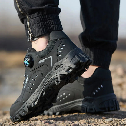 Botas de seguridad con puntera de acero para hombre - Calzado de trabajo resistente a perforaciones, antideslizante y duradero para la construcción y uso industrial en exteriores.