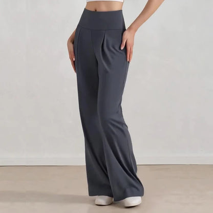 Pantalones de pierna ancha para mujer VITALINOVO, sin bolsillos, cintura alta, elásticos, holgados, tipo chándal, sensación de desnudez, informales, para estar en casa, yoga o entrenamiento, estilo palazzo.