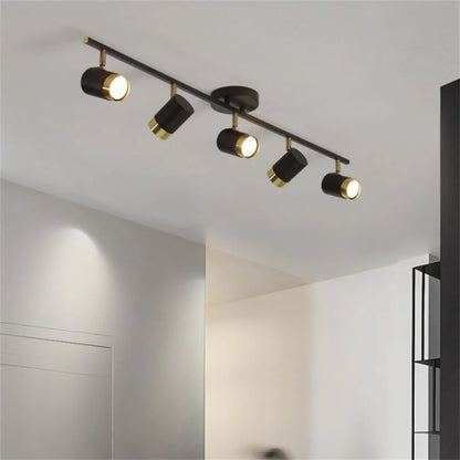 Lámpara de techo LED moderna para interiores, lámpara de araña blanca y negra, foco para sala de estar, dormitorio, comedor, pasillo, foco GU10