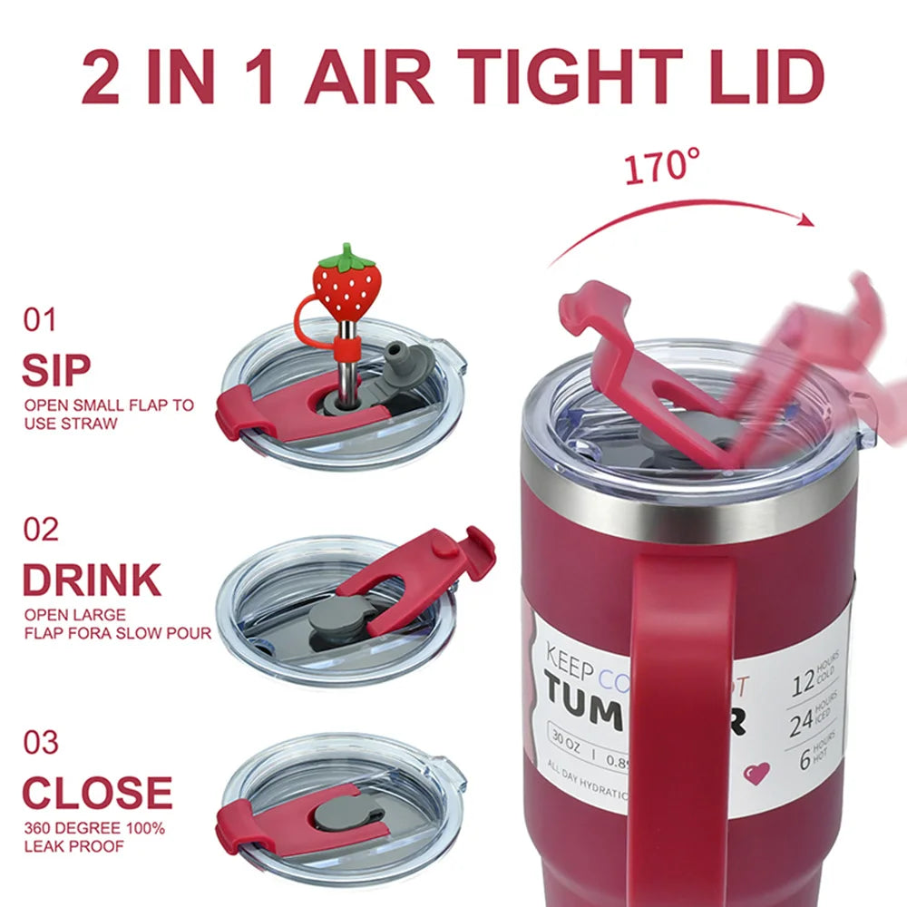 Vaso de acero inoxidable de 30 oz/40 oz, botella térmica de gran capacidad, termos dobles para mantener el frío, taza de regalo DIY