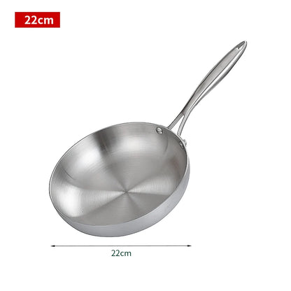 Sartén de acero inoxidable 304, antiadherente, para freír carne, sin revestimiento, para cocina de gas y de inducción.