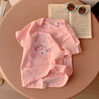Ropa para niños, camisetas para niños y niñas, ropa para niños, camisetas de dibujos animados, ropa para bebés, camisetas de algodón con estampado de verano.