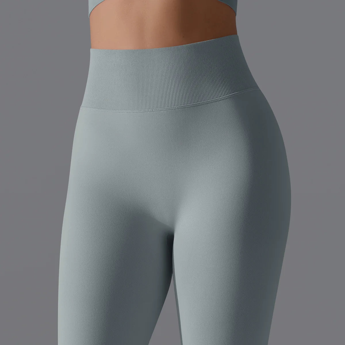 Leggings deportivos de yoga para mujer, sin costuras, cintura alta, elásticos, color sólido, para gimnasio, correr, secado rápido, realce y efecto moldeador.