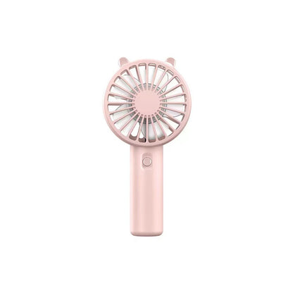 Ventilador portátil recargable por USB, ventilador de escritorio con base, pequeño ventilador de maquillaje para pestañas, para mujeres y niñas, para exteriores, oficina, color blanco