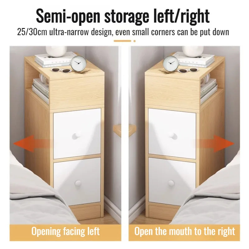 Mesita de noche moderna y sencilla con cajón, armario multifuncional para dormitorio y sala de estar, organizador con estantes.