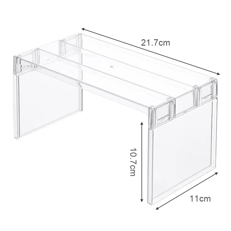 Organizadores de refrigerador, estantes de almacenamiento, separadores en capas para refrigerador, soporte de escritorio transparente, ahorra espacio, accesorios de cocina