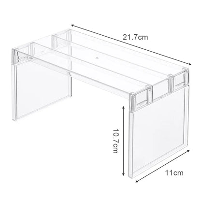 Organizadores de refrigerador, estantes de almacenamiento, separadores en capas para refrigerador, soporte de escritorio transparente, ahorra espacio, accesorios de cocina