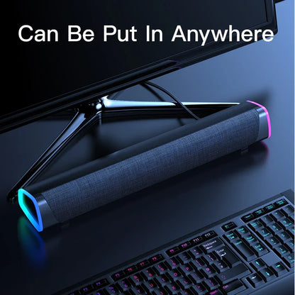 Altavoz para computadora 4D con Bluetooth 5.0, barra de sonido USB, subwoofer estéreo con cable para MacBook, portátil, PC, reproductor de música