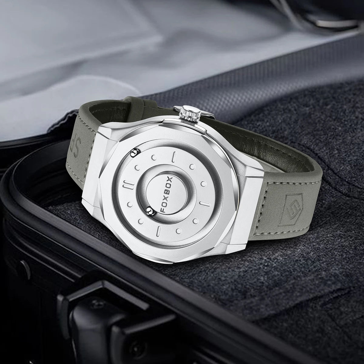 FOXBOX Reloj de negocios de lujo para hombre, resistente al agua hasta 30 m, diseño personalizado, correa de acero inoxidable, reloj de cuarzo para hombre, regalo de moda