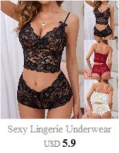 Conjunto de lencería sexy para mujer 2022, pantalones cortos de encaje negro, camiseta sin mangas de color liso, camisola, top de tubo, bragas, conjunto de lencería con estampado floral.