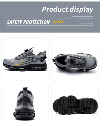 Small Size Rotary Buckle Work Safety Shoes For Men Air Soft Sole Lightweight Protective Work Sneakers Men and Women Shoes