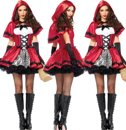 Halloween costume Goth little Red Riding Hood club queen costume cosplay costume stage dress