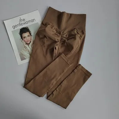 Pantalones de yoga deportivos sin costuras de cintura alta, leggings deportivos para levantar caderas, gimnasio, correr, de secado rápido, ajustados.