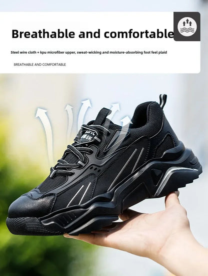 Safety Shoes Lightweight Breathable Steel Toe Anti Smash Puncture Proof Kevlar Soft Sole Insulated Work Sneakers for Men Women
