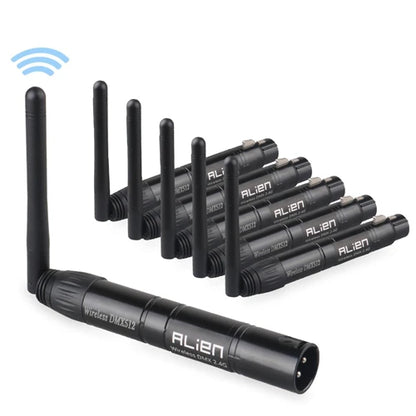 Controlador inalámbrico ALIEN DMX512, receptor y transmisor, 2,4 G, ISM, distancia de comunicación de 300 m, para escenarios, DJ, discotecas, bares y luces.