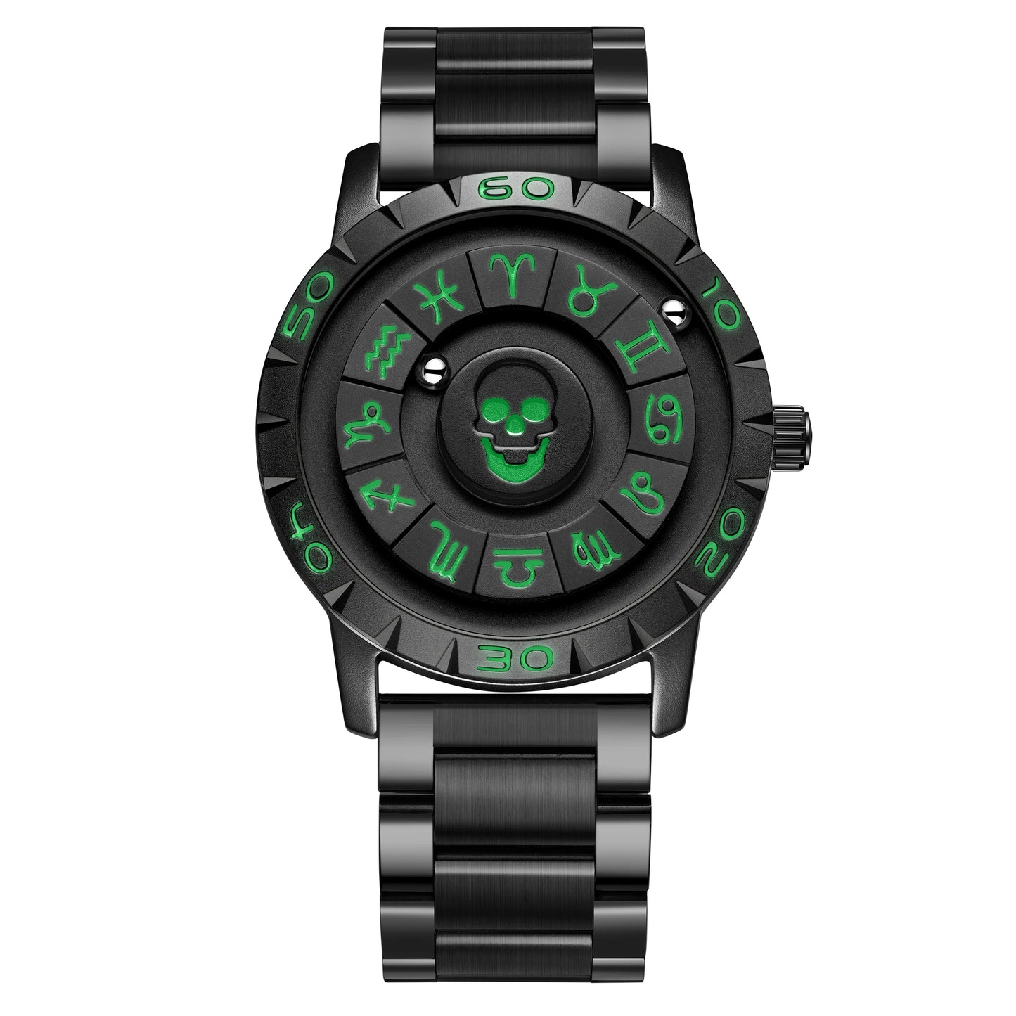 Nuevo reloj de lujo para hombre de la marca original FOXBOX, a la moda, con calavera, puntero deslizante, fuerza magnética, impermeable, de cuarzo.