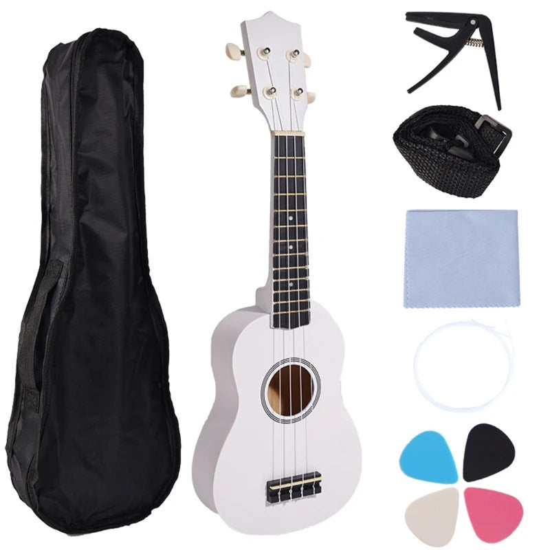 Ukelele de 21 pulgadas, instrumento musical educativo, juguete de guitarra acústica, textura para clases de música y práctica en casa.