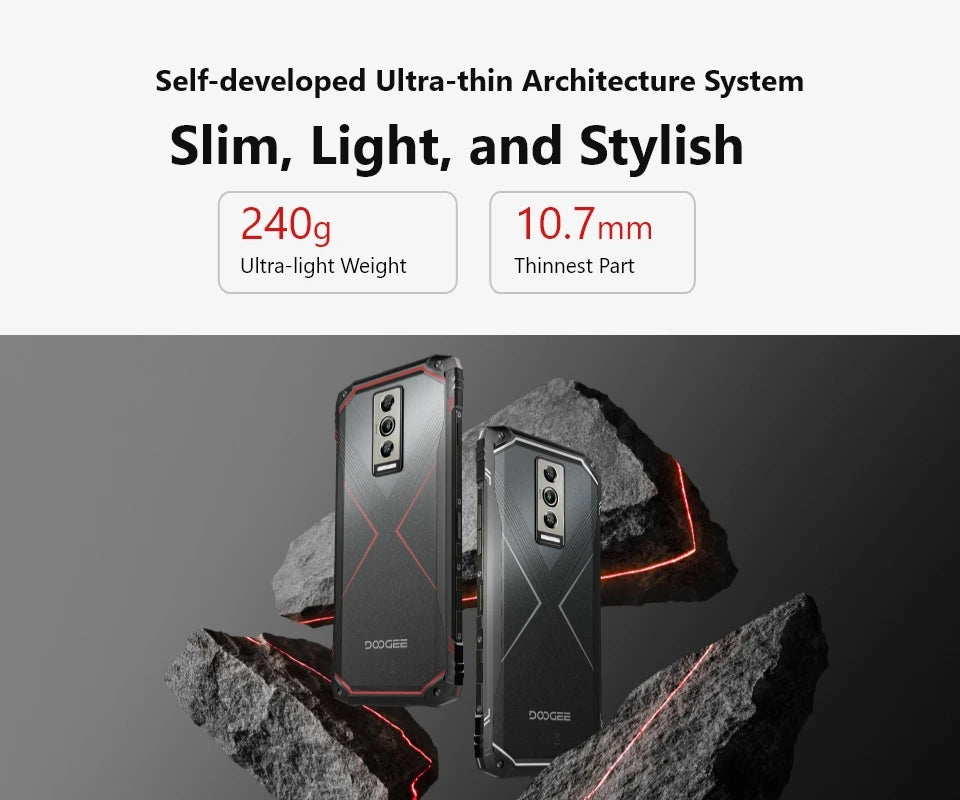 DOOGEE Blade 10 Pro (2024), teléfono móvil resistente con Android 14, 16 GB de almacenamiento + 256 GB (2 TB), pantalla HD+ de 6,56 pulgadas, batería de 5150 mAh.