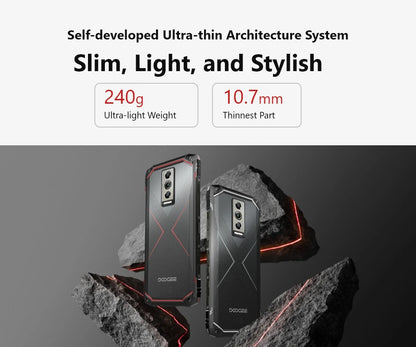 DOOGEE Blade 10 Pro (2024), teléfono móvil resistente con Android 14, 16 GB de almacenamiento + 256 GB (2 TB), pantalla HD+ de 6,56 pulgadas, batería de 5150 mAh.