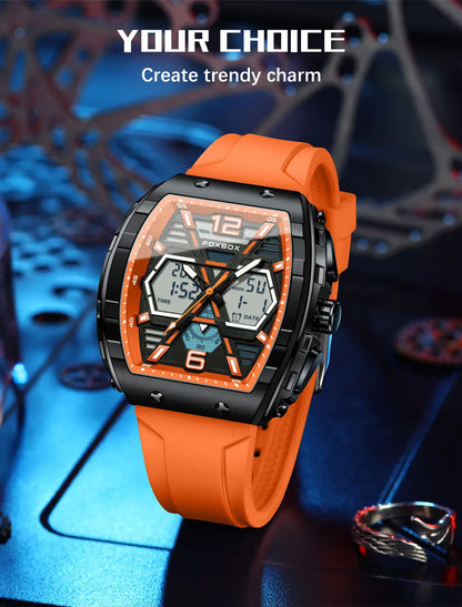 Reloj militar digital LIGE para hombre, resistente al agua hasta 50 m, LED, de cuarzo, deportivo, grande, Masculino