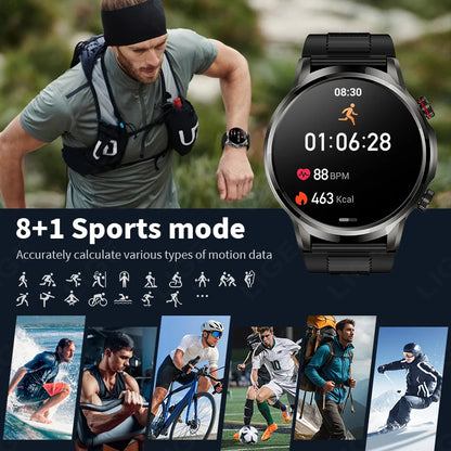 Reloj inteligente LIGE de 1,95 pulgadas con pantalla grande Ultra HD para hombre, llamadas Bluetooth, batería de 500 mAh, para deportes al aire libre y fitness, compatible con Android e iOS.