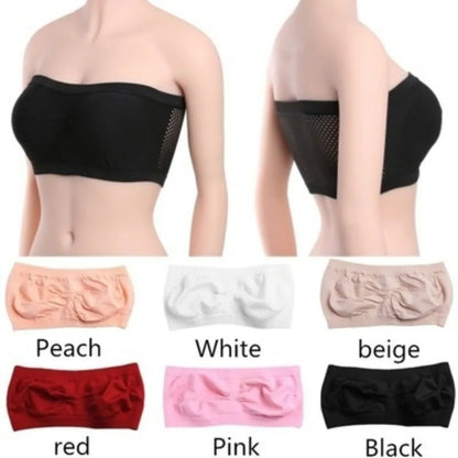 Sujetador de tubo de malla transpirable para mujer, sin protectores de pecho