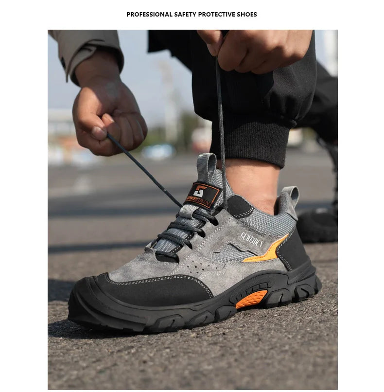 Zapatos de seguridad para hombre con puntera de plástico, ligeros, cómodos y resistentes a pinchazos. Botas de trabajo modernas e indestructibles.