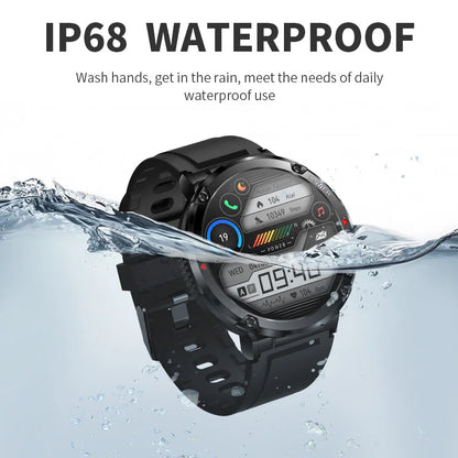 Reloj inteligente LIGE con batería grande de 600 mAh para hombre, reloj inteligente deportivo resistente al agua con llamadas Bluetooth y pantalla AMOLED.