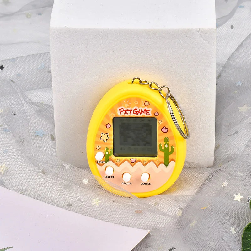 Mascotas electrónicas, juguetes virtuales, Tamagotchi, animales cibernéticos nostálgicos, juguetes digitales para niños.