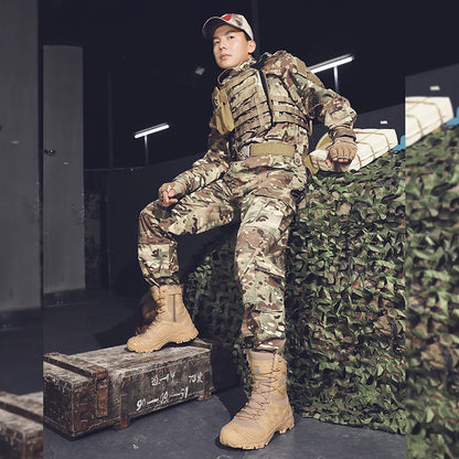 Botas tácticas para hombre, botas de campo para fuerzas especiales de otoño, ligeras, para exteriores, antideslizantes e impermeables.