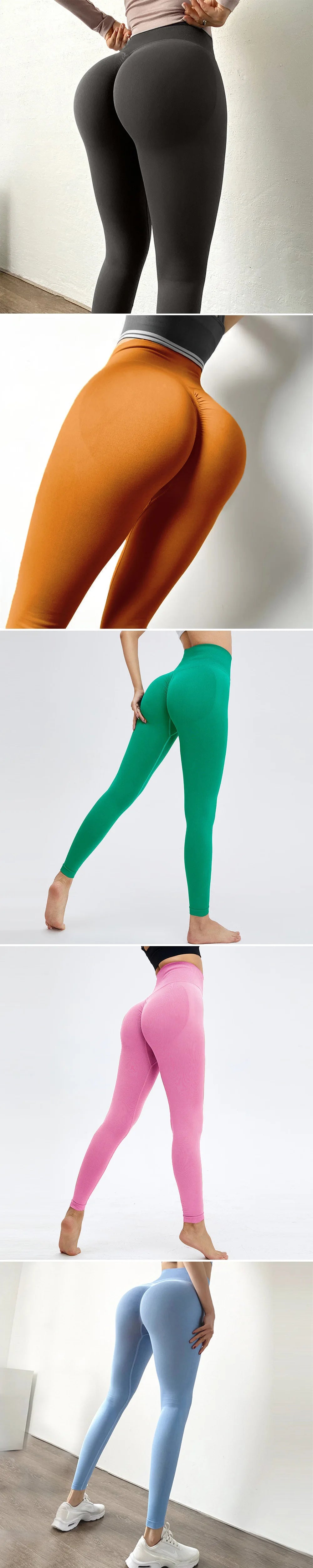 Women Yoga Leggings Hips Lifting Gym Leggings Seamless Sport Pants High Waist Fitness Leggings Bubble Butt Workout Running Pants