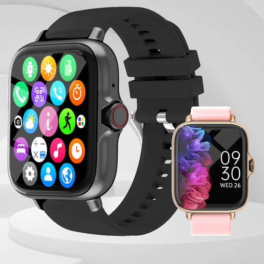 Reloj inteligente deportivo para hombre y mujer, resistente al agua, de 1,83 pulgadas, con función de respuesta a llamadas, podómetro, alertas de información y sueño.
