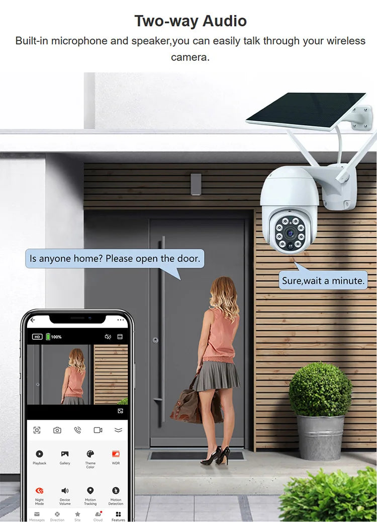 Cámara solar WiFi Tuya para exteriores, resistente al agua, 3 MP, 5 W, batería de 10000 mAh, aplicación Smart Life, PTZ inalámbrico, PIR, CCTV, seguimiento automático, 2K