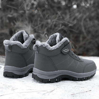 Nuevas botas de invierno para hombre, antideslizantes, para exteriores, para mujer, zapatillas de senderismo, botas de nieve cálidas e impermeables para hombre, botines de felpa unisex.