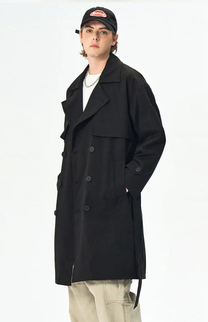 Chaquetas de hombre, abrigos de primavera para hombre, gabardinas, abrigos tipo streetwear, cortavientos, abrigos largos holgados de estilo business casual.