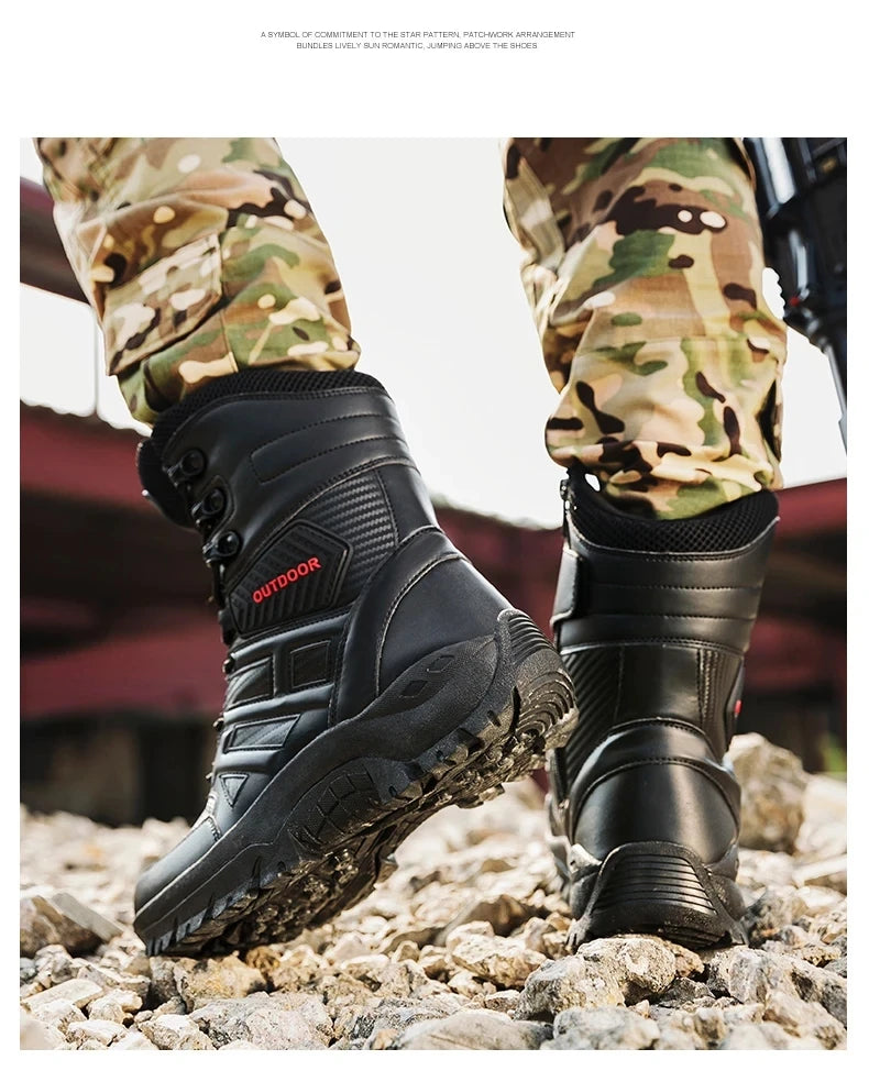 Botas altas de piel para hombre de alta calidad, transpirables, estilo desértico, ideales para actividades al aire libre. Botines antideslizantes para senderismo.