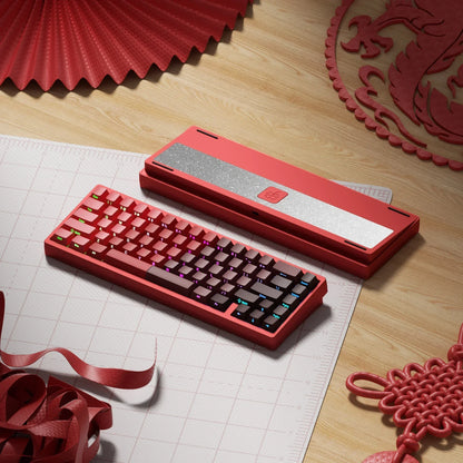 Teclado mecánico para juegos Weikav Lucky65 V2 RGB con junta intercambiable en caliente, estructura de 3 modos, aleación de aluminio, accesorio para PC