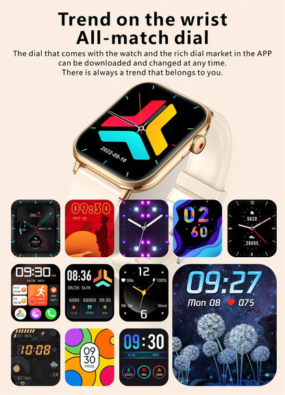 Nuevo reloj inteligente AMOLED para mujer, para hombre, con control de temperatura corporal, deportivo, fitness, resistente al agua, Bluetooth, llamadas, reloj inteligente digital para mujer.