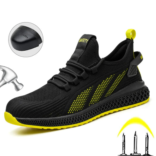 Zapatos de seguridad con puntera de acero para hombre y mujer, zapatillas de trabajo ligeras, zapatos de trabajo a prueba de perforaciones, botas de trabajo de seguridad unisex para la construcción.
