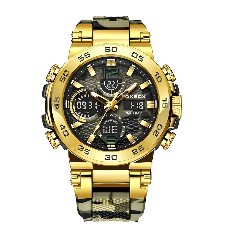 Reloj militar digital LIGE para hombre, resistente al agua hasta 50 m, LED, de cuarzo, deportivo, grande, Masculino