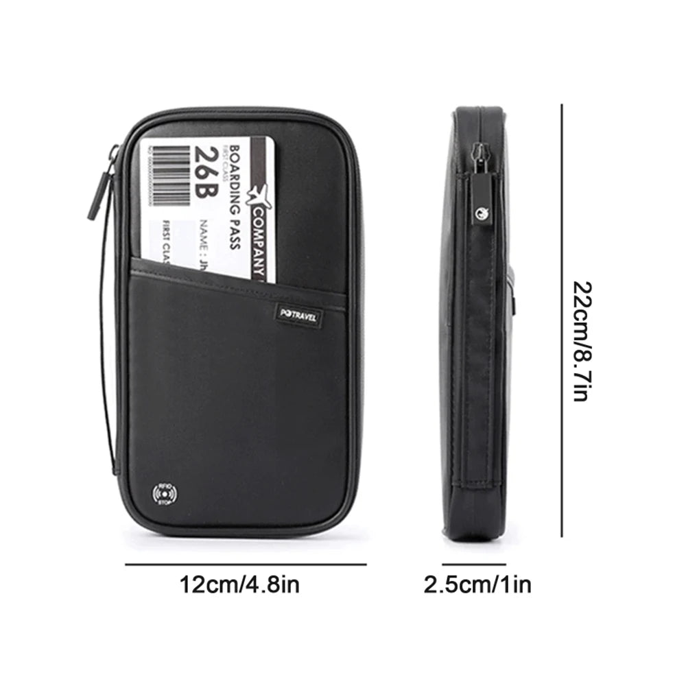 Cartera de viaje, pasaporte, tarjetero, organizador, bolsa para billetes, porta billetes, porta documentos, bolso de mano, bolsa de almacenamiento