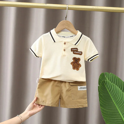 Conjunto de ropa para bebé niño, camiseta y pantalones cortos, conjunto de ropa de verano para niño pequeño, bonito conjunto de ropa de dibujos animados para bebé niño, camiseta y pantalones