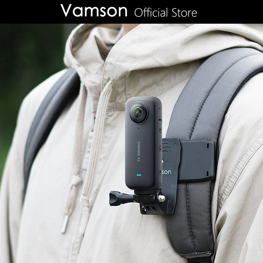 Clip de mochila Vamson para Insta360 x3 para cámara GoPro Hero 11, 10 y 9, soporte para cinturón de hombro giratorio de 360°, accesorios para DJI Action