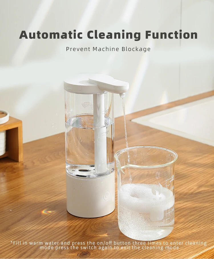 Dispensador automático de jabón líquido de 500 ml para cocina, recargable por USB, sin contacto, de alta capacidad, para detergente. También apto para baño.