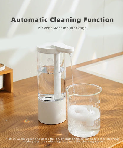 Dispensador automático de jabón líquido de 500 ml para cocina, recargable por USB, sin contacto, de alta capacidad, para detergente. También apto para baño.