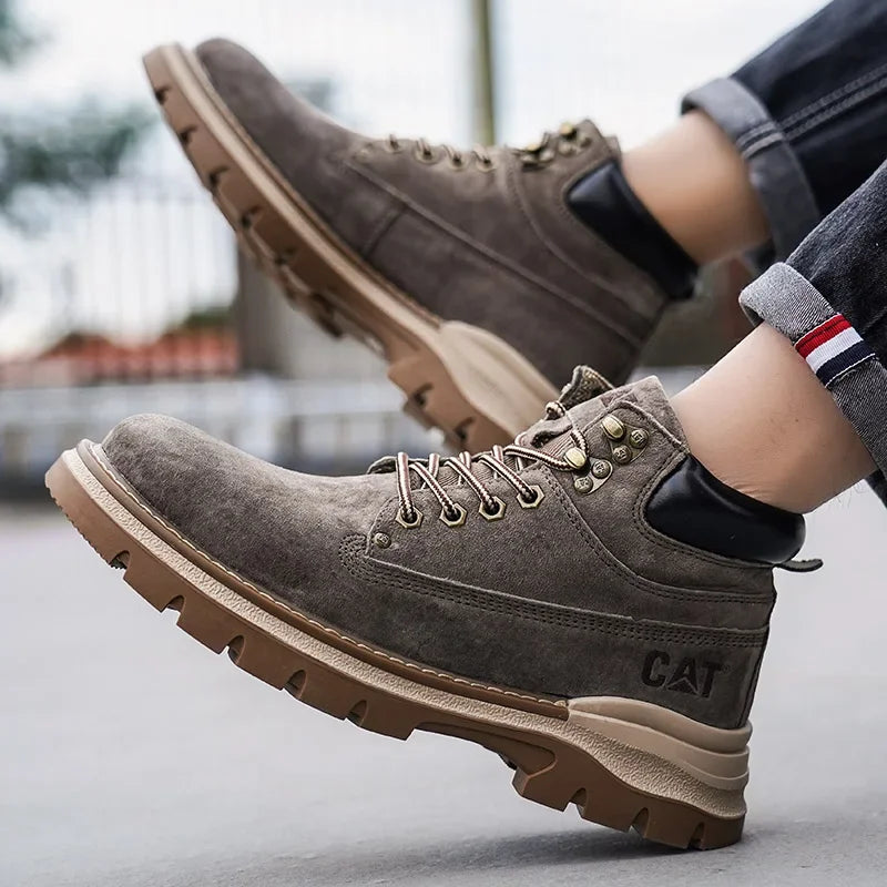 Botas de nieve para hombre, ideales para el invierno. Botas clásicas de caña alta para senderismo, con suela gruesa antideslizante y gran practicidad.